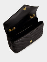 Saint Laurent Black Loulou Medium Matelassé Leather Bag