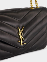 Saint Laurent Black Loulou Medium Matelassé Leather Bag