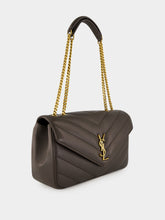 Saint Laurent Urban Grey Loulou Medium Matelassé Shoulder Bag