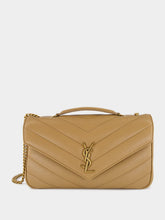 Saint Laurent Natural Tan Loulou Medium in Matelassé Lambskin