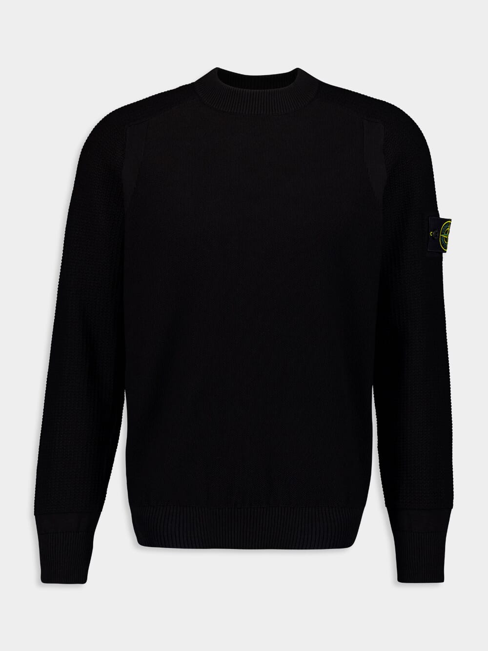 Stone Island Black Organic Cotton Crewneck Knit Fashion Clinic