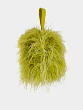 Ferragamo Antique Yellow Feather Mini Clutch Bag