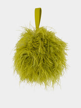 Ferragamo Antique Yellow Feather Mini Clutch Bag