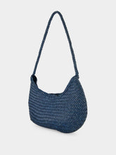 Dragon Diffusion Nova Luna Ocean Blue Woven Leather Bag
