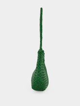 Dragon Diffusion Nova Luna Parrot Green Woven Leather Bag