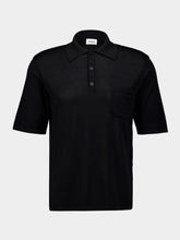 Saint Laurent Black Short-Sleeved Wool Polo Shirt