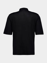 Saint Laurent Black Short-Sleeved Wool Polo Shirt
