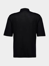 Saint Laurent Black Short-Sleeved Wool Polo Shirt