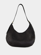 Dragon Diffusion Black Luna Piena Woven Leather Tote