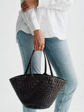 Dragon Diffusion Dark Brown Egola Woven Leather Basket Bag