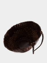Dragon Diffusion Dark Brown Egola Woven Leather Basket Bag