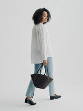 Dragon Diffusion Dark Brown Egola Woven Leather Basket Bag