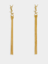 Saint Laurent Cassandre Tassel Gold Earrings