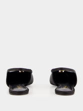 Saint Laurent Black Babylone Satin Crepe Slingback Flats