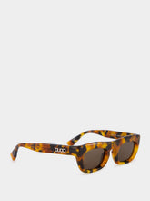 Gucci Dark Brown Rectangular Frame Sunglasses
