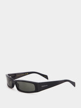 Gucci Black Rectangular Wraparound Sunglasses