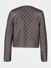 Gucci Grey Embroidered GG Wool Tweed Jacket