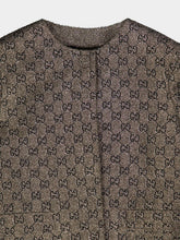 Gucci Grey Embroidered GG Wool Tweed Jacket