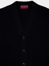 Gucci Wool Cashmere Rib Knit Cardigan