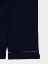 Gucci Dark Blue GG Satin Wide-Leg Pants