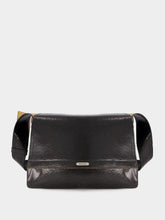 Alexander McQueen Black Crackled Leather Slouch Bag