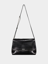 Alexander McQueen Black Crackled Leather Slouch Bag