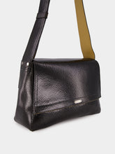 Alexander McQueen Black Crackled Leather Slouch Bag