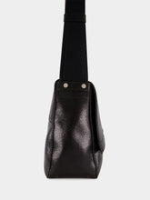 Alexander McQueen Black Crackled Leather Slouch Bag