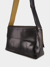 Alexander McQueen Black Crackled Leather Slouch Bag
