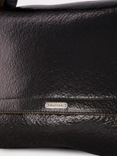 Alexander McQueen Black Crackled Leather Slouch Bag
