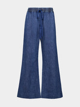 Valentino Garavani Blue Chambray Flared Denim Pants