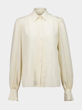 Valentino Garavani Vanilla Silk Crêpe de Chine Long Sleeve Shirt