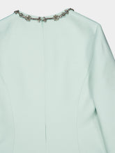Valentino Garavani Celadon and Silver Crepe Couture Embroidered Midi Dress
