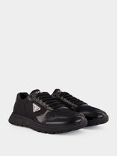 Prada Black Prax 01 Re-Nylon and Brushed Leather Sneakers
