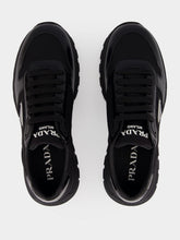 Prada Black Prax 01 Re-Nylon and Brushed Leather Sneakers