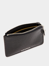 McQueen Black Crackled Leather Zip Coin Pouch with Chain