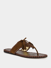 Prada Cocoa Brown Braided Leather Thong Sandals