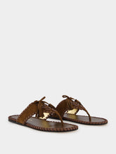Prada Cocoa Brown Braided Leather Thong Sandals