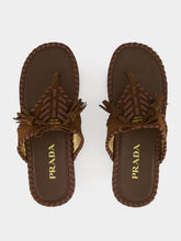 Prada Cocoa Brown Braided Leather Thong Sandals