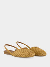 Prada Caramel Crochet Slingback Ballerinas
