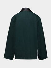 Miu Miu Bottle Green Gabardine and Leather Jacket