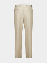 Prada Beige Slim Fit Trousers with Triangle Key Ring