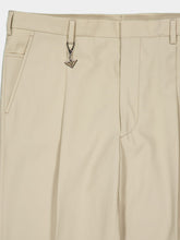 Prada Beige Slim Fit Trousers with Triangle Key Ring