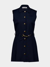 Miu Miu Navy Blue Poplin Mini Dress