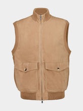 Brunello Cucinelli Light Brown Suede Padded Vest