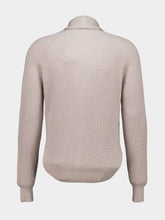 Brunello Cucinelli Beige Cotton Rib Knit Cardigan