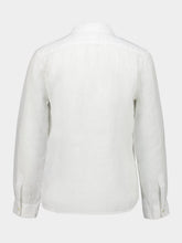 120% Lino White Linen Long-Sleeve Shirt