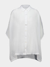 120% Lino White Short Sleeve Linen Shirt