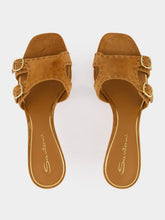 Santoni Light Brown Suede Low-Heel Didi Sandals
