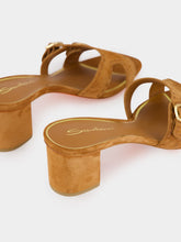 Santoni Light Brown Suede Low-Heel Didi Sandals